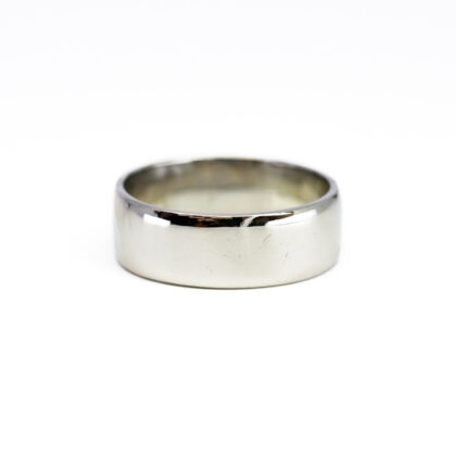 18ct White Gold 6mm Wide Ring Band