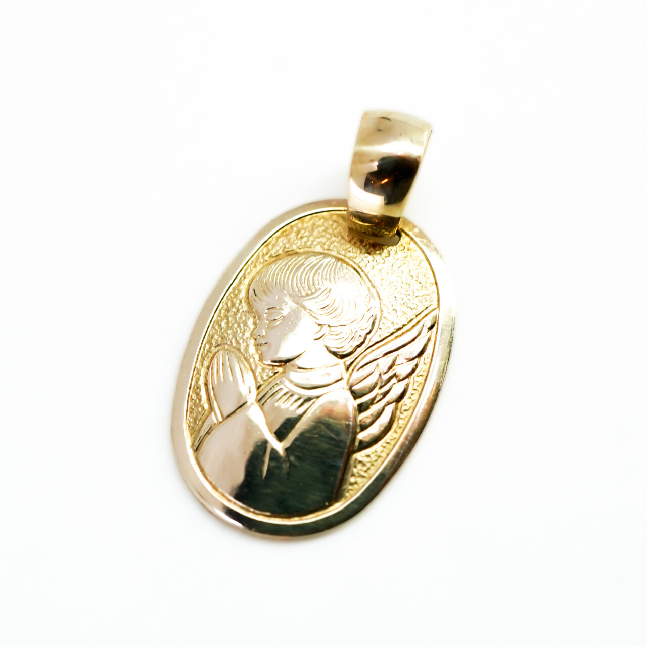 9ct Yellow Gold Praying Angel Pendant #66698 9ct Yellow Gold Praying Angel Pendant #66698 - Image 2
