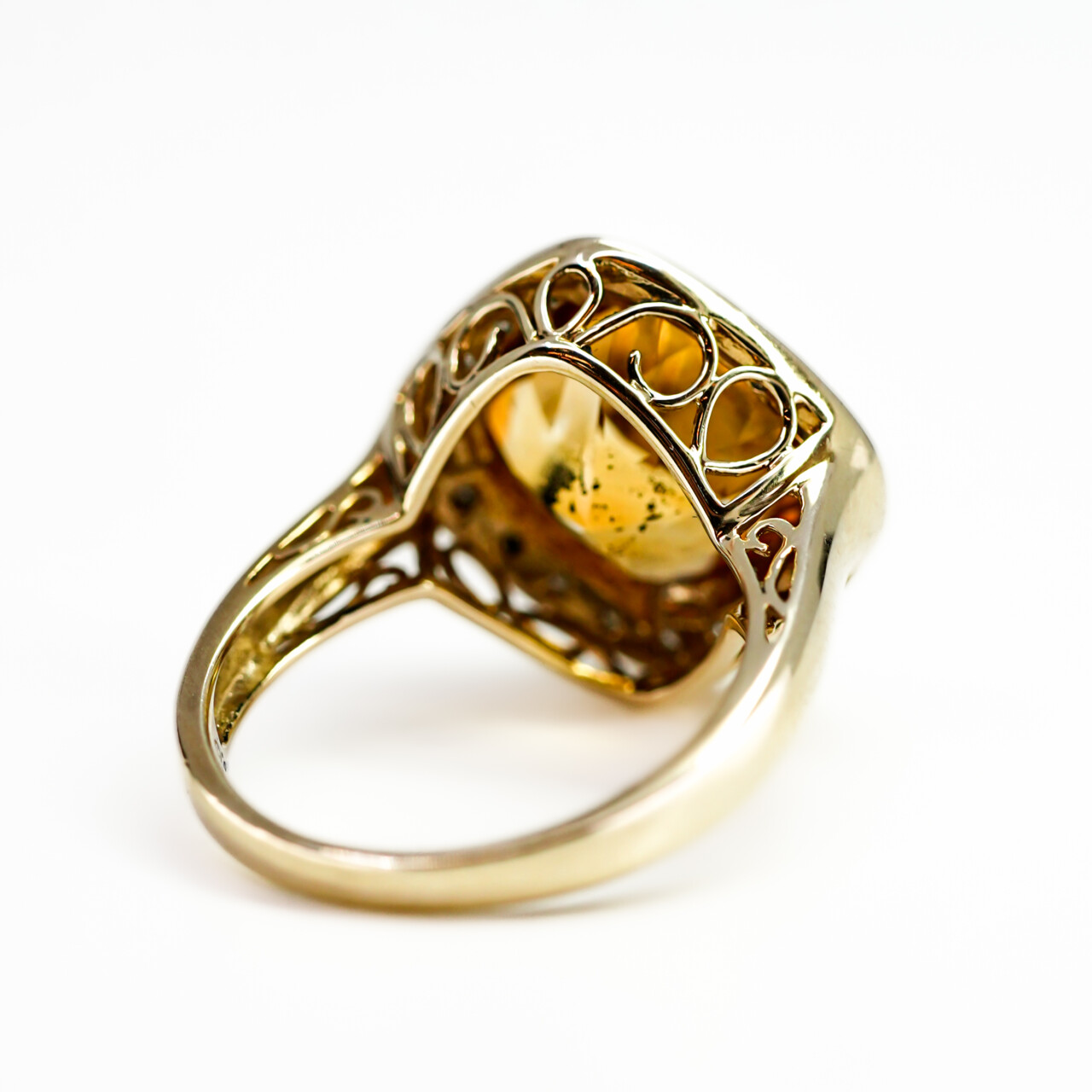 9ct Yellow Gold Citrine & Diamond Halo Ring – Size P #66664 9ct Yellow Gold Citrine & Diamond Halo Ring – Size P #66664 - Image 6