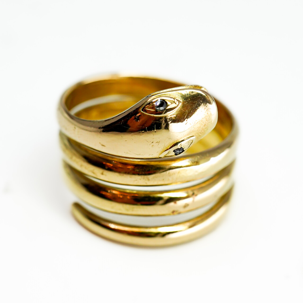 Antique 18ct Gold Coiled Snake Diamond Ring – London c.1873 #66839 Antique 18ct Gold Coiled Snake Diamond Ring – London c.1873 #66839 - Image 9