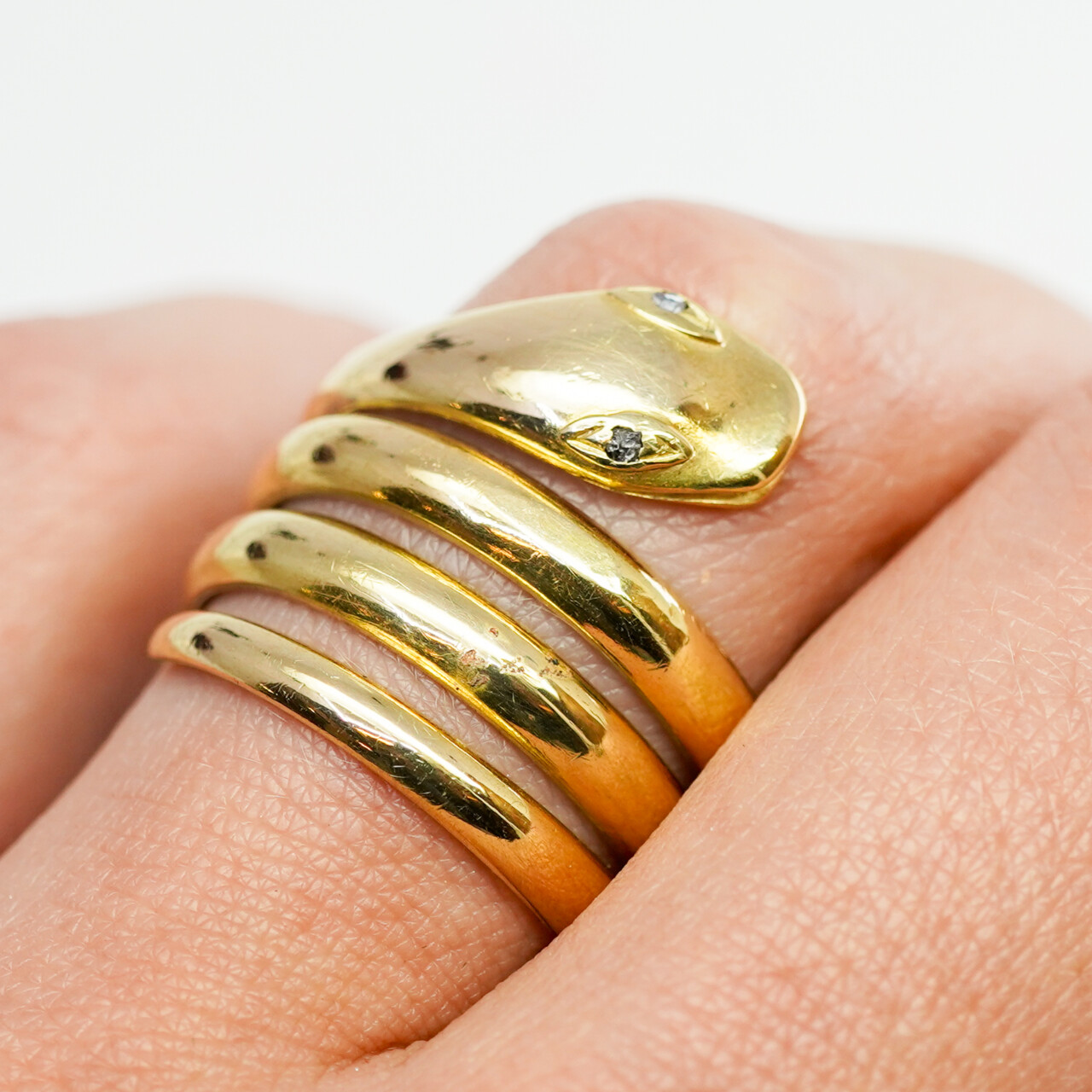 Antique 18ct Gold Coiled Snake Diamond Ring – London c.1873 #66839 Antique 18ct Gold Coiled Snake Diamond Ring – London c.1873 #66839 - Image 2