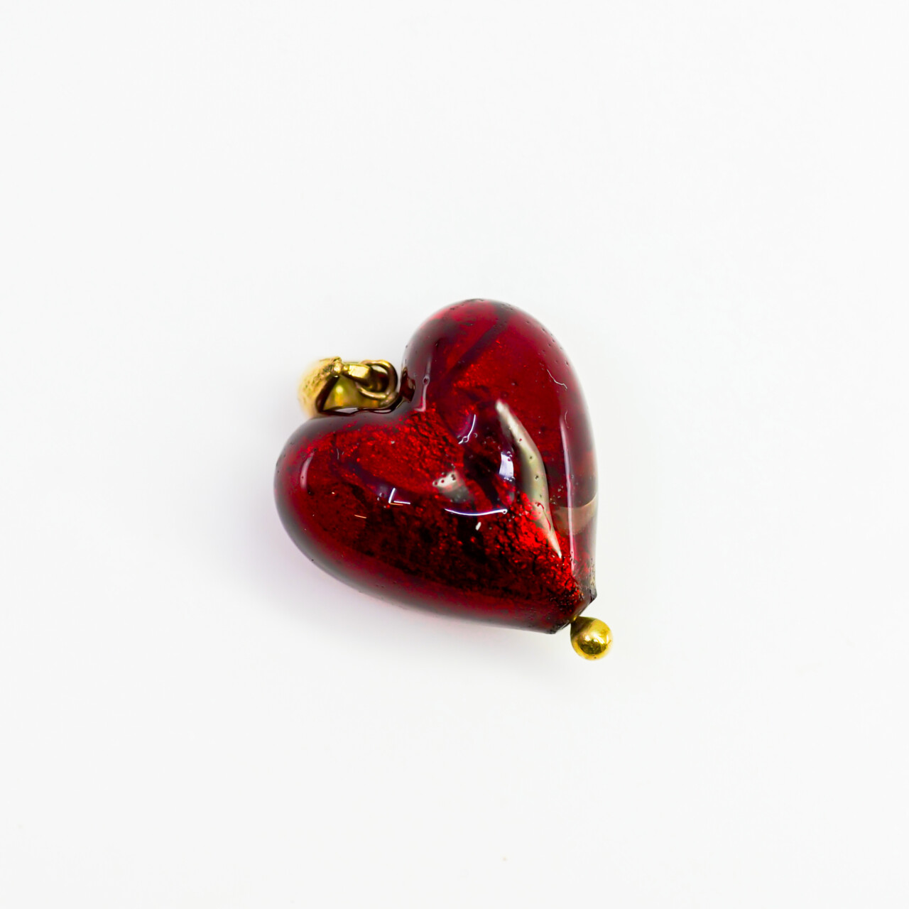 9ct Gold Murano Glass Red Love Heart Puff Pendant #65089 9ct Gold Murano Glass Red Love Heart Puff Pendant #65089 - Image 4