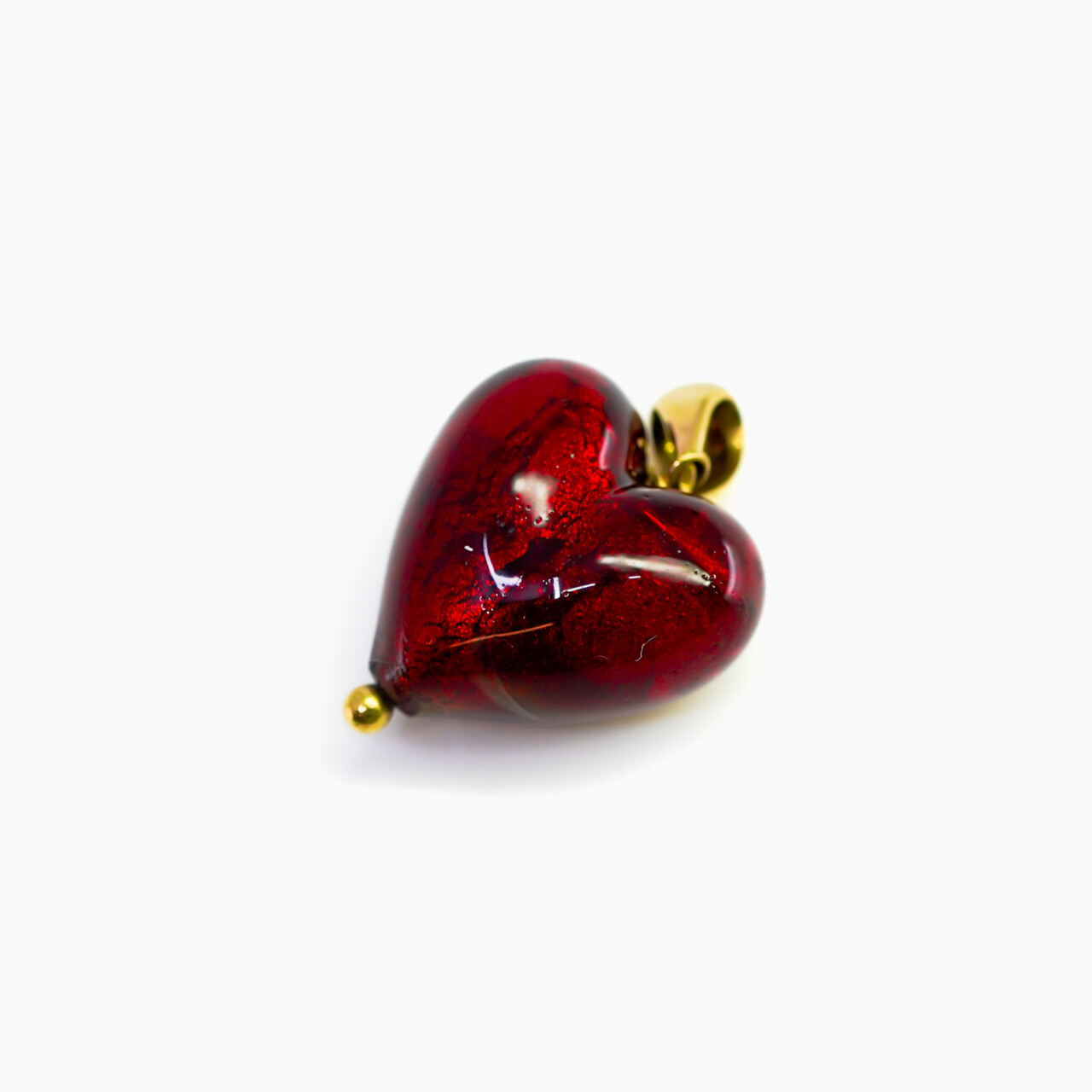 9ct Gold Murano Glass Red Love Heart Puff Pendant #65089 9ct Gold Murano Glass Red Love Heart Puff Pendant #65089 - Image 2