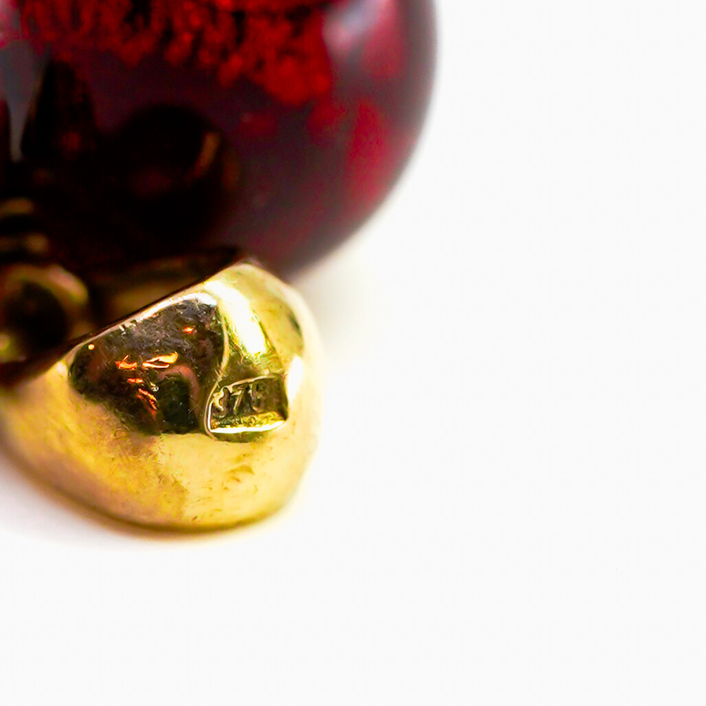 9ct Gold Murano Glass Red Love Heart Puff Pendant #65089 9ct Gold Murano Glass Red Love Heart Puff Pendant #65089 - Image 6