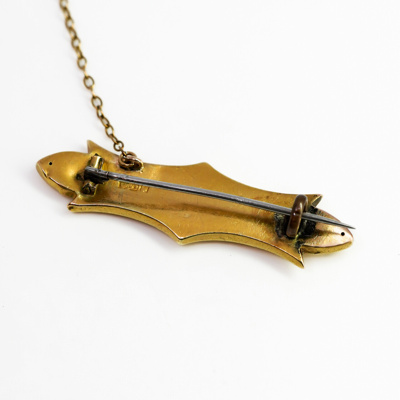 Antique 15ct Yellow Gold Sapphire & Rose Cut Diamond Brooch #67171 Antique 15ct Yellow Gold Sapphire & Rose Cut Diamond Brooch #67171 - Image 6