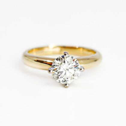 18ct Yellow Gold 1.05ct Diamond Solitaire Ring – Size K – Val $8,750 #66017