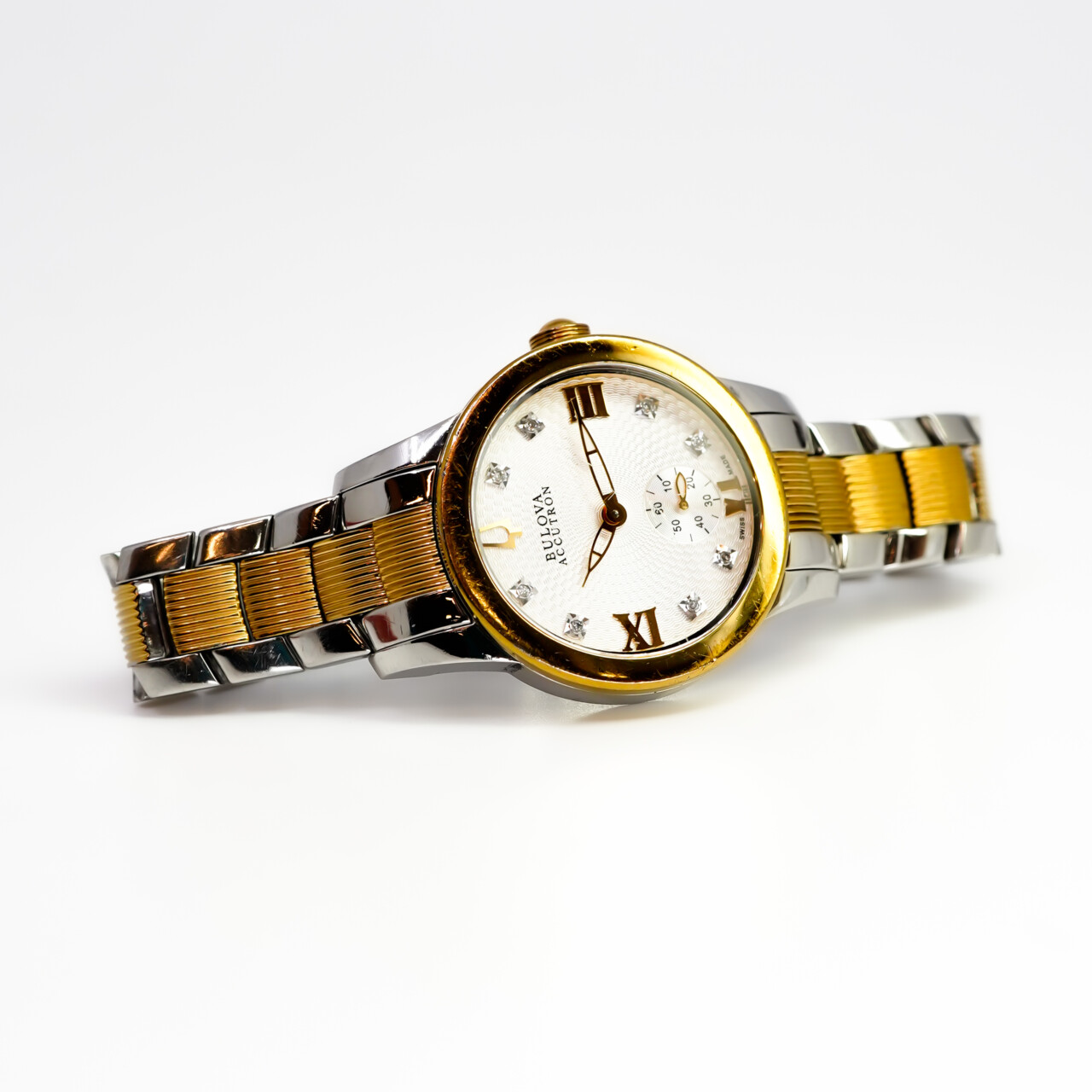 Bulova Accutron 65P100 31mm 2-Tone Swiss Diamond Watch #59385 Bulova Accutron 65P100 31mm 2-Tone Swiss Diamond Watch #59385 - Image 8