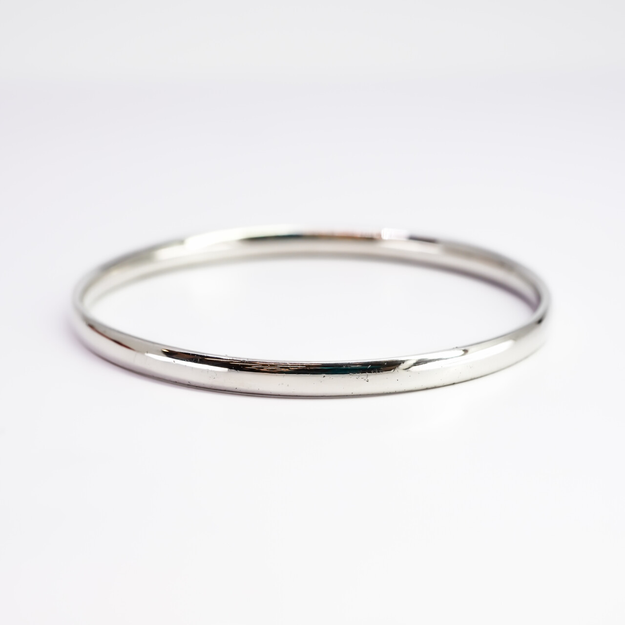 Sterling Silver Solid Round Bangle – 65mm – 5mm Wide #66701