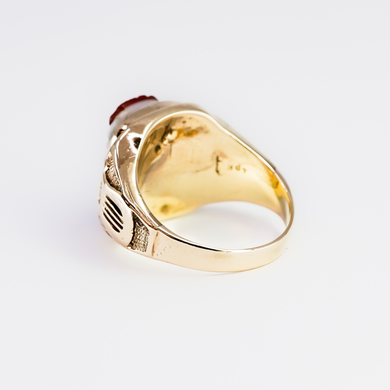 Vintage 9ct Yellow Gold Banded Agate Cameo Signet Ring Size W #67298 Vintage 9ct Yellow Gold Banded Agate Cameo Signet Ring Size W #67298 - Image 11