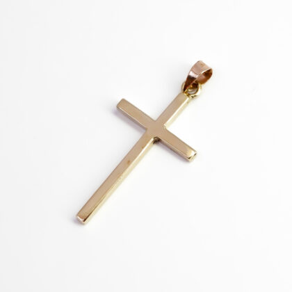 14ct Yellow Gold Plain Cross Pendant #67286