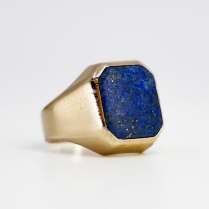9ct Yellow Gold Lapis Lazuli Men's Signet Ring