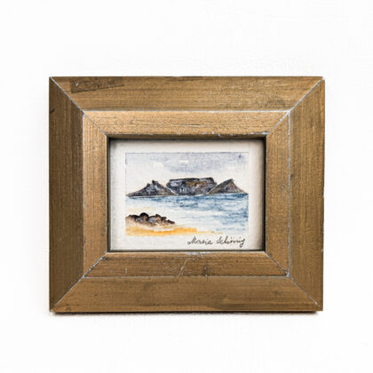 Table Mountain Cape Town Mini Painting by Maria Schiring - Framed #67004