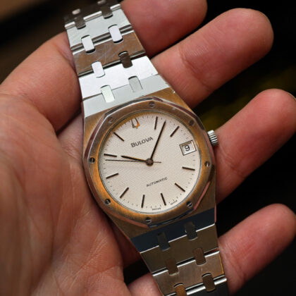 Vintage Bulova 4420101 Stainless Steel Automatic Watch - Royal Oak Style