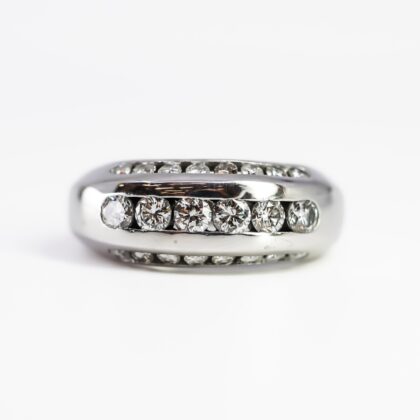 18ct White Gold Diamond Channel Ring – 1.08ct TW – Val $6950 Size O 1/2 #66305