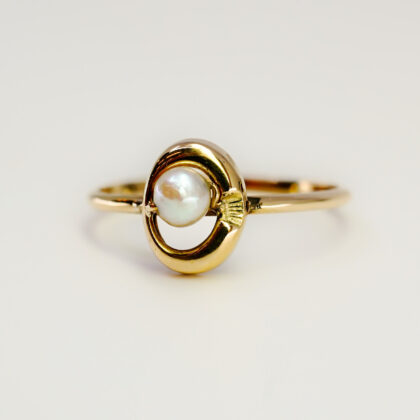 18ct Yellow Gold Abstract Pearl Ring – Size L½ #67638