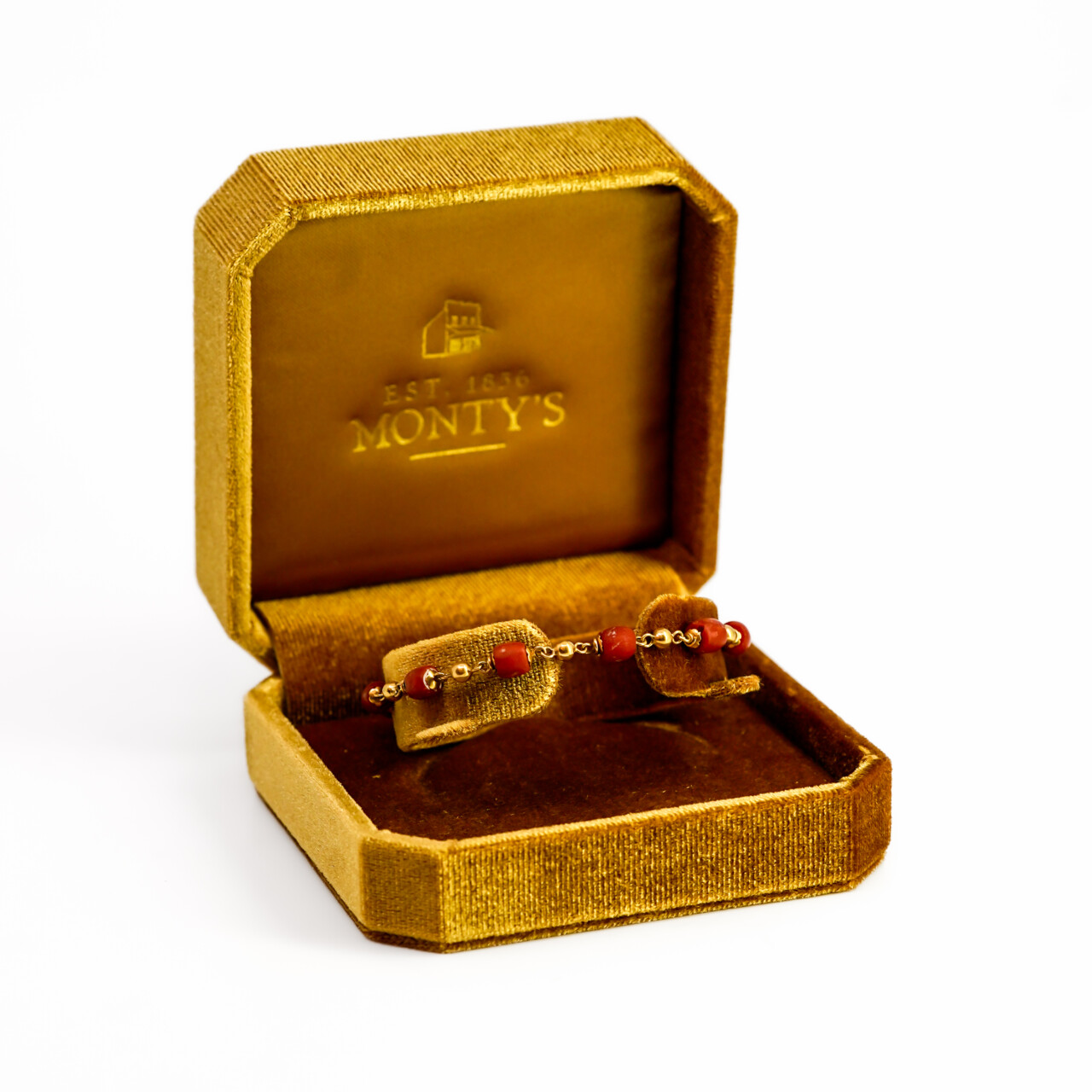 22ct Yellow Gold & Red Coral Bead Bracelet – 17cm #A809678 22ct Yellow Gold & Red Coral Bead Bracelet – 17cm #A809678 - Image 5
