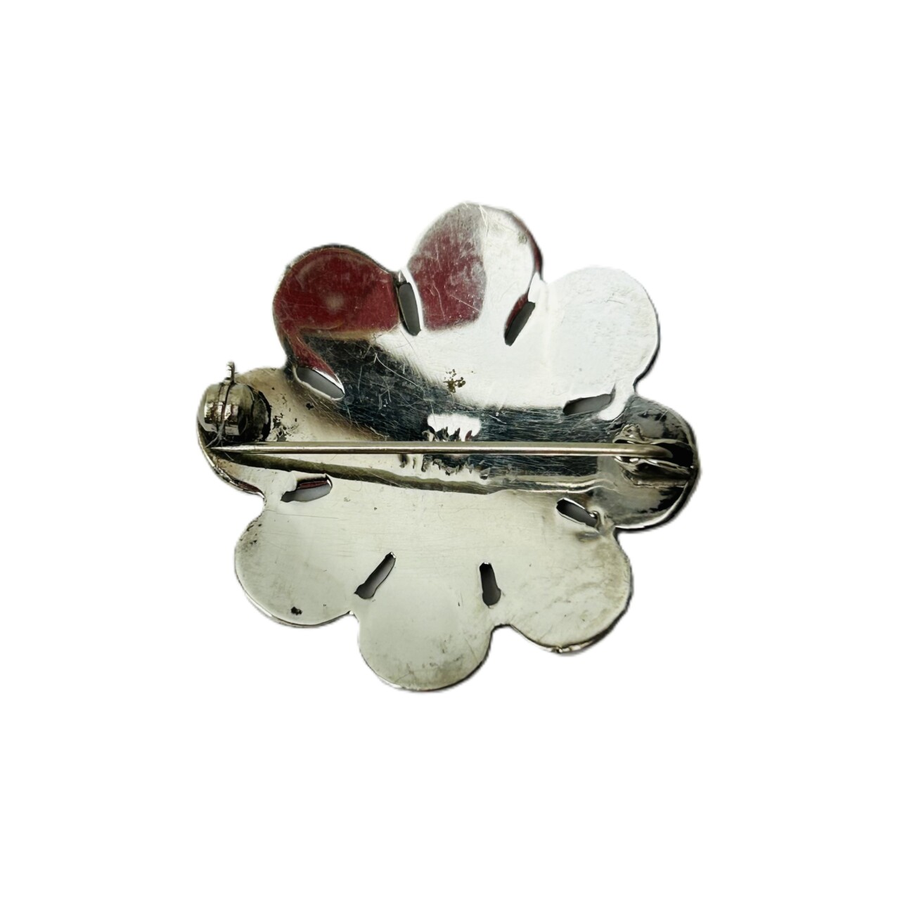 Vintage Siam Sterling Silver White Enamel Flower Brooch #67313 Vintage Siam Sterling Silver White Enamel Flower Brooch #67313 - Image 4