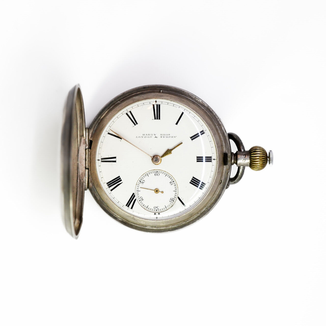 Antique Hardy Bros Sterling Silver Fob Watch 51mm Birmingham 1889 #67694