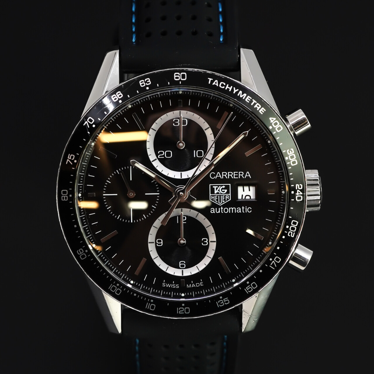 TAG Heuer Carrera CV2010-3 Auto Chrono 41mm Watch – Box & Papers (2014) #67470