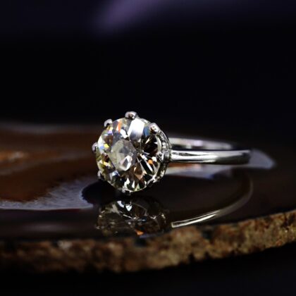 Platinum 2.67ct Old European Cut Diamond Ring