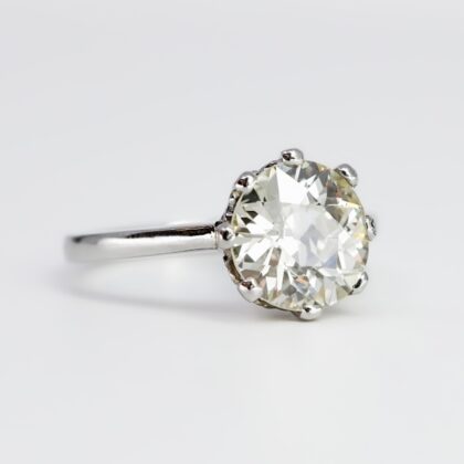 Platinum 2.67ct Old European Cut Diamond Ring