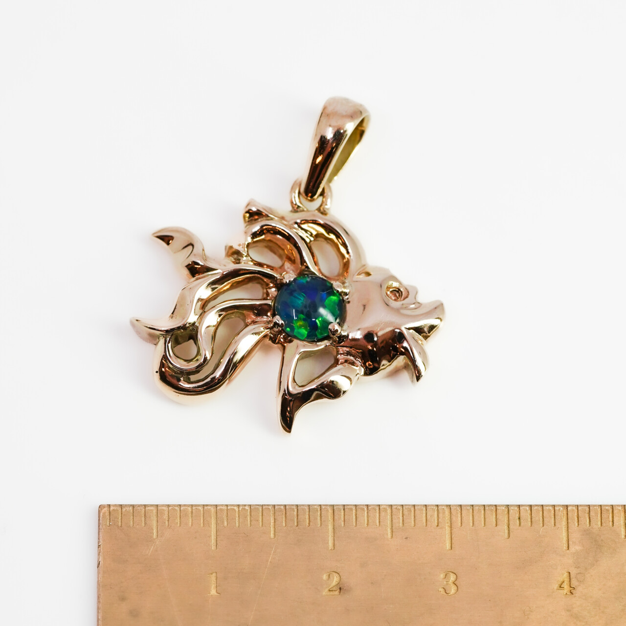 9ct Yellow Gold Opal Fish Pendant #67411 9ct Yellow Gold Opal Fish Pendant #67411 - Image 3