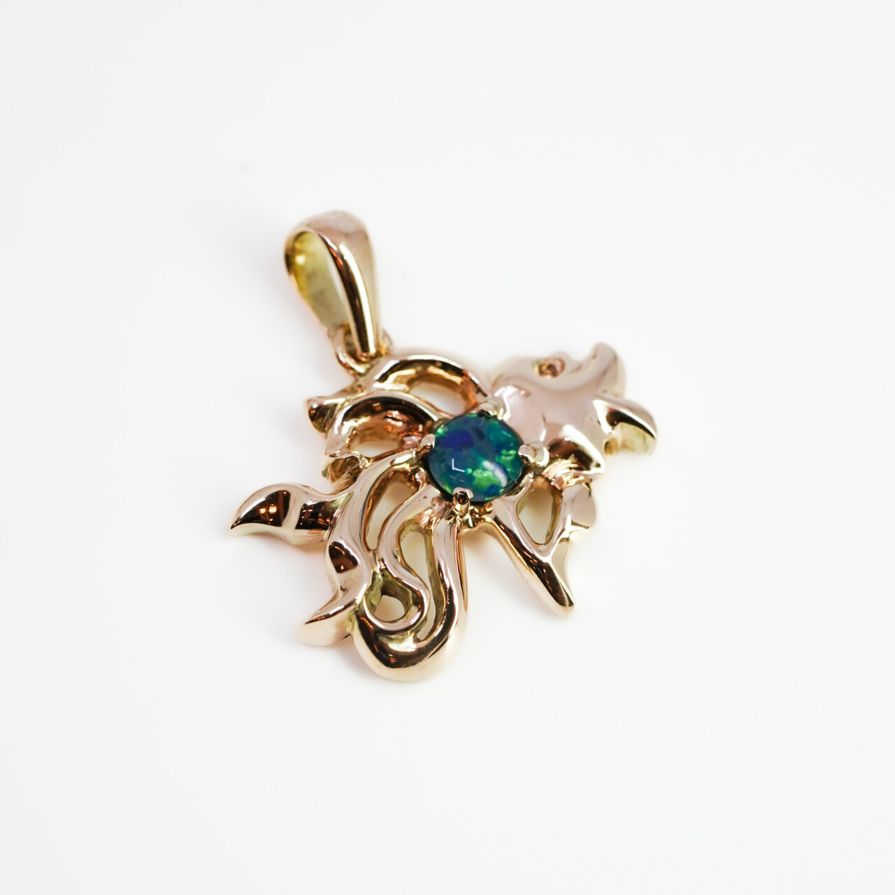 9ct Yellow Gold Opal Fish Pendant #67411 9ct Yellow Gold Opal Fish Pendant #67411 - Image 4