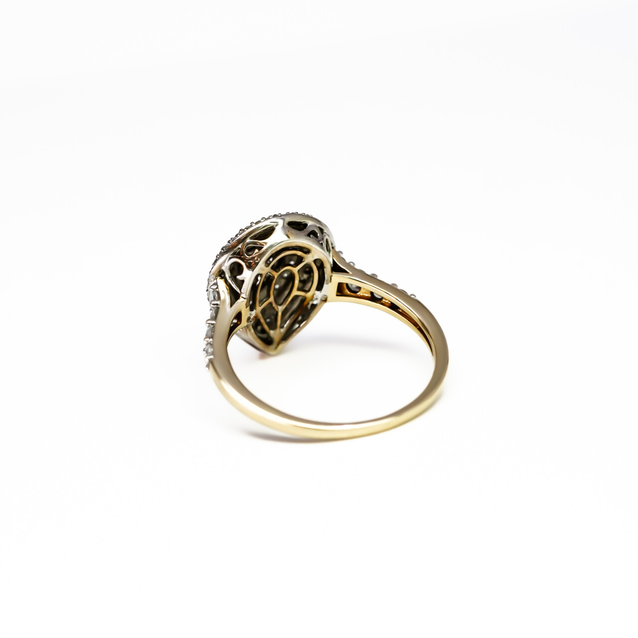 9ct Gold & Silver 1ct Diamond Teardrop Ring – Size T #67416 9ct Gold & Silver 1ct Diamond Teardrop Ring – Size T #67416 - Image 6