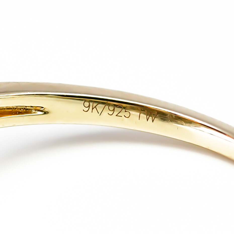 9ct Gold & Silver 1ct Diamond Teardrop Ring – Size T #67416 9ct Gold & Silver 1ct Diamond Teardrop Ring – Size T #67416 - Image 8
