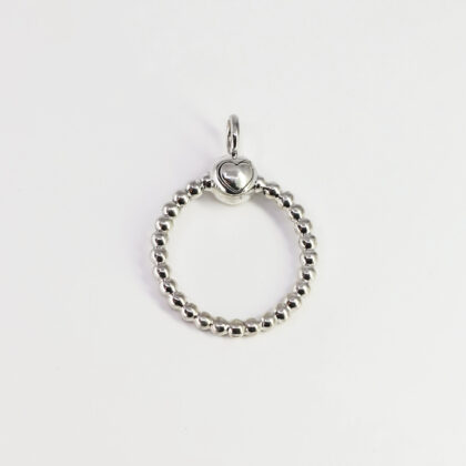 Pandora Sterling Silver Small Beaded O Pendant