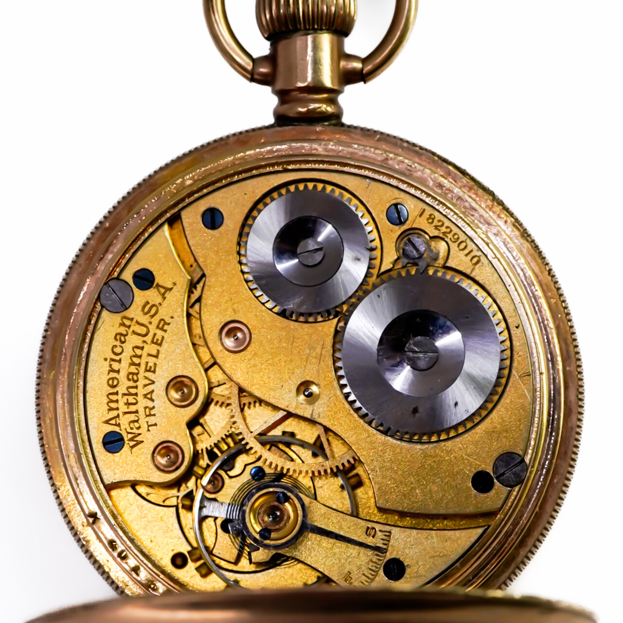 Antique Waltham Grade Equity Gold Plated Fob Watch 51mm – c.1912 (Not Working) #67688 Antique Waltham Grade Equity Gold Plated Fob Watch 51mm – c.1912 (Not Working) #67688 - Image 8