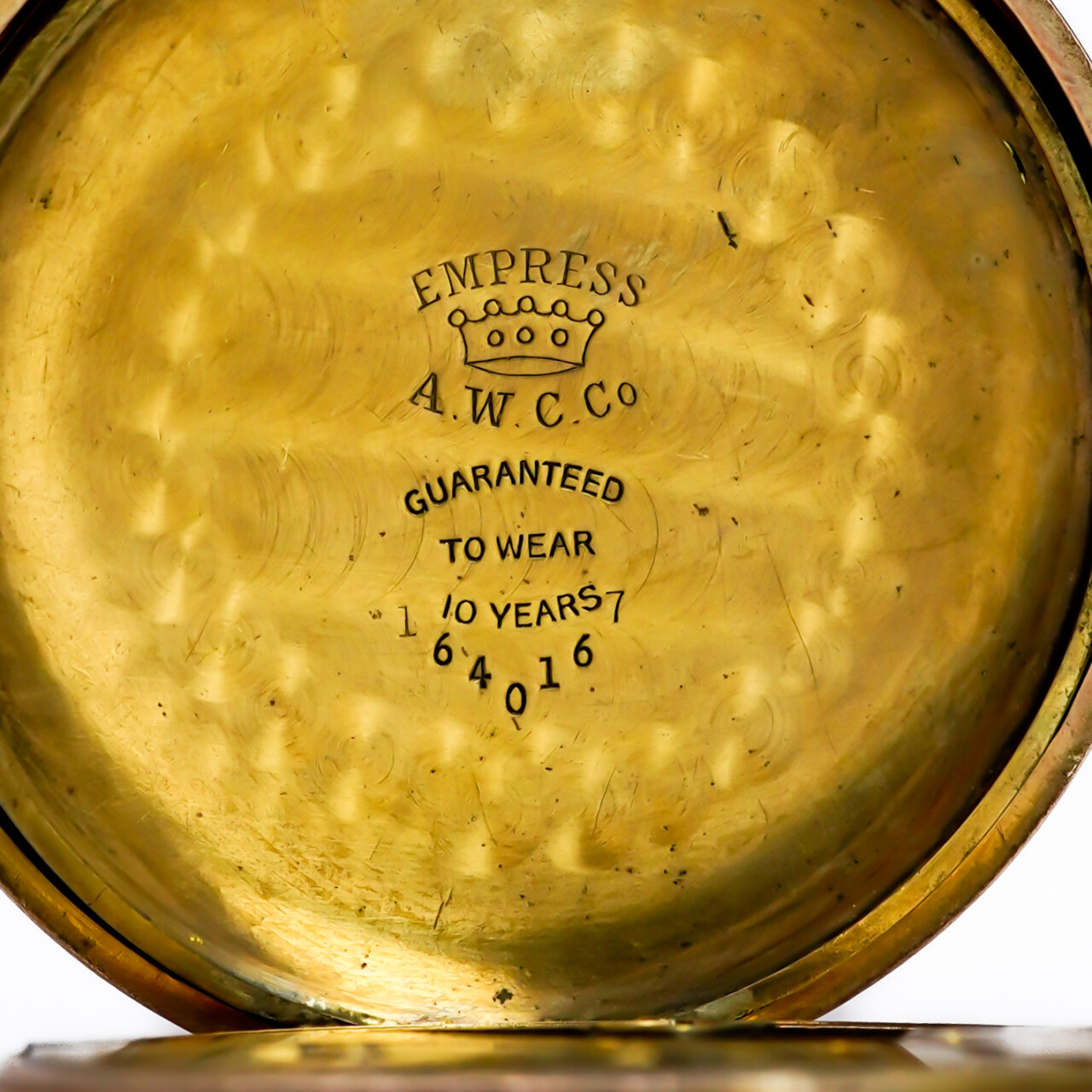 Antique Waltham Grade Equity Gold Plated Fob Watch 51mm – c.1912 (Not Working) #67688 Antique Waltham Grade Equity Gold Plated Fob Watch 51mm – c.1912 (Not Working) #67688 - Image 9