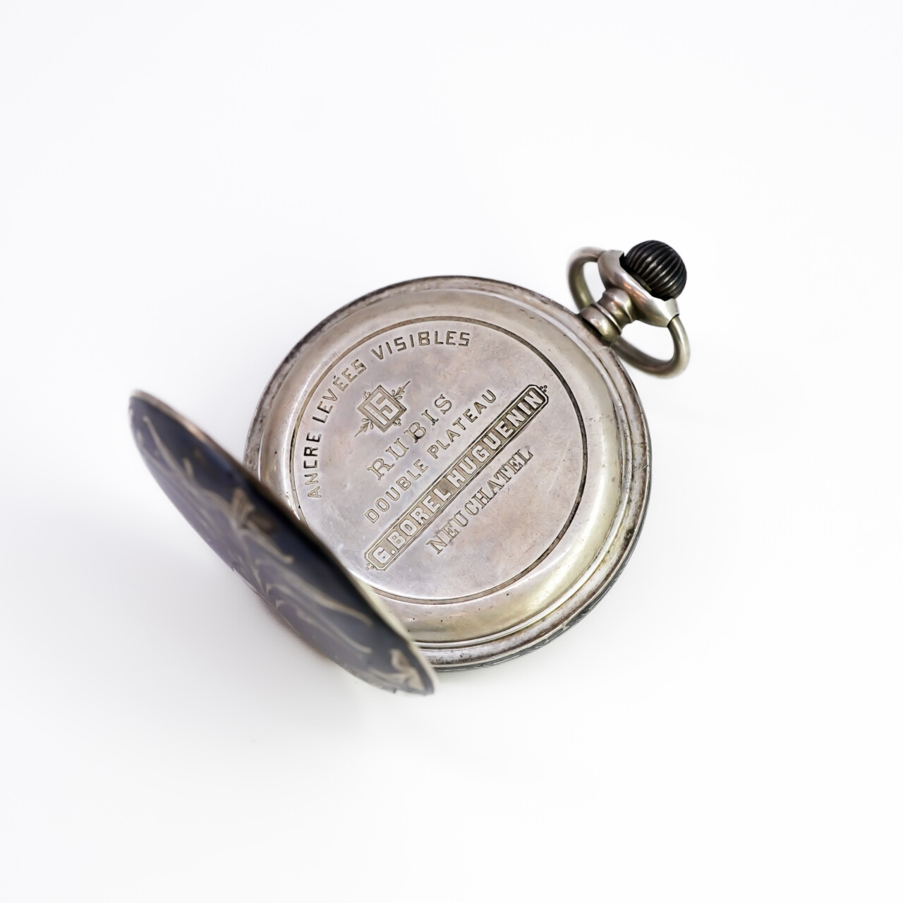 Borel Neuchâtel 875 Silver Fob Watch 51mm – Not Working #67707 Borel Neuchâtel 875 Silver Fob Watch 51mm – Not Working #67707 - Image 5