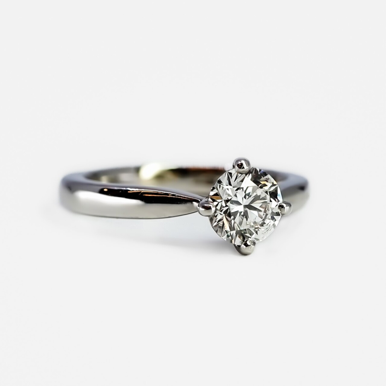 Platinum 0.75ct Round Natural Diamond Solitaire Ring – G/SI1 – Val $8,050 Size i #66970