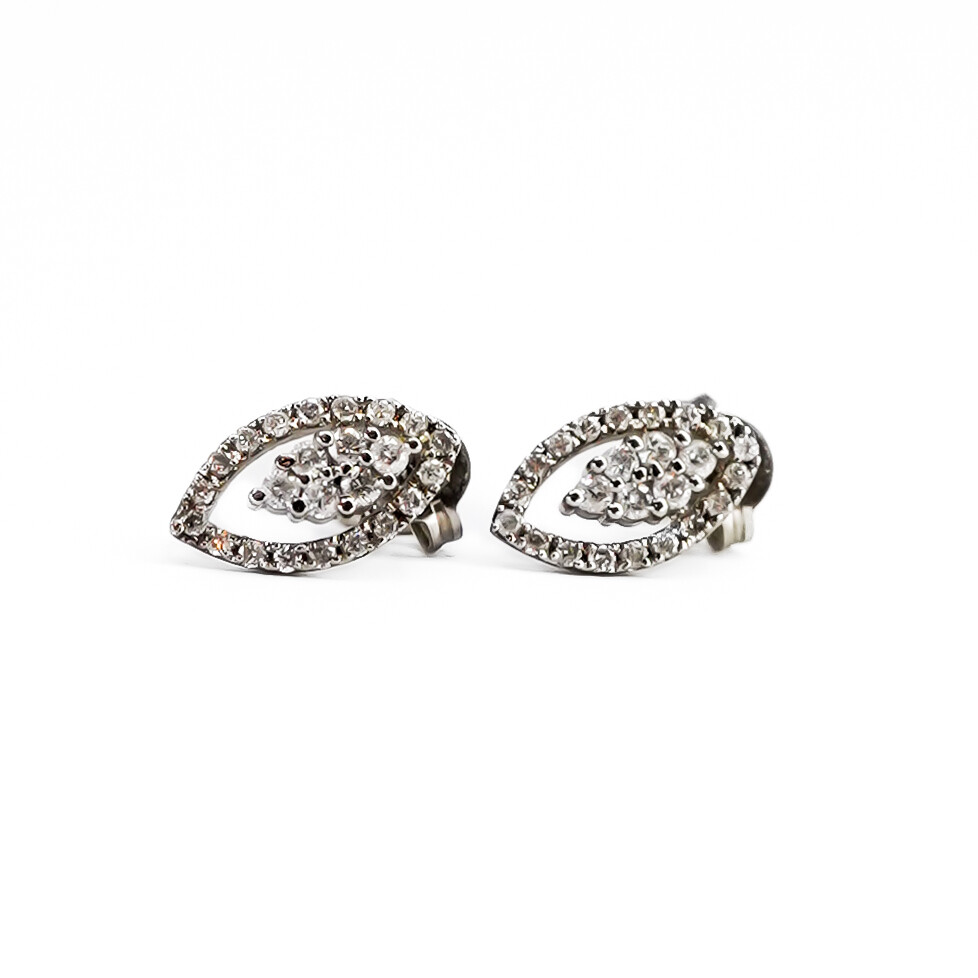 9ct White Gold Diamond Cluster Marquise Stud Earrings #67728 9ct White Gold Diamond Cluster Marquise Stud Earrings #67728 - Image 4