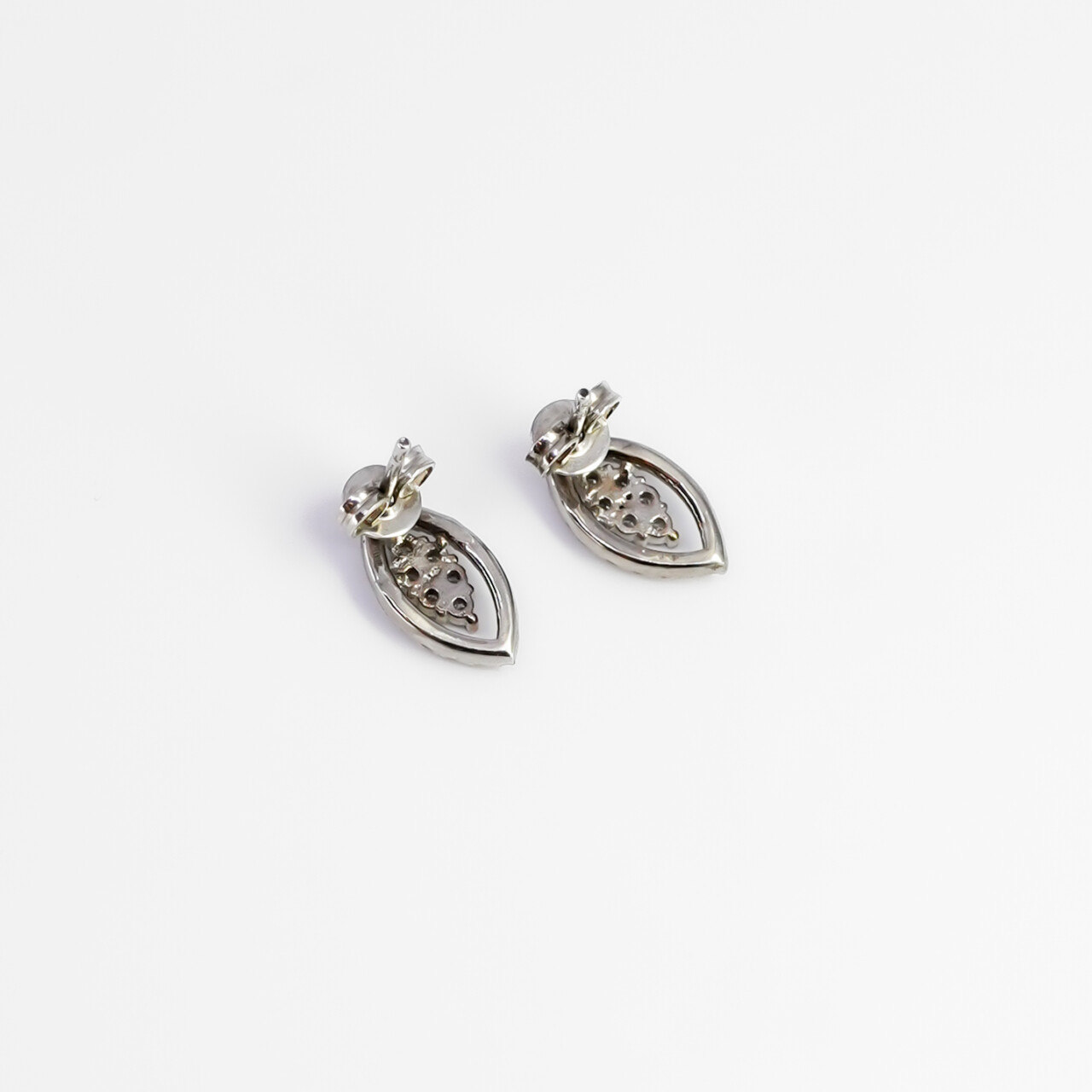 9ct White Gold Diamond Cluster Marquise Stud Earrings #67728 9ct White Gold Diamond Cluster Marquise Stud Earrings #67728 - Image 6