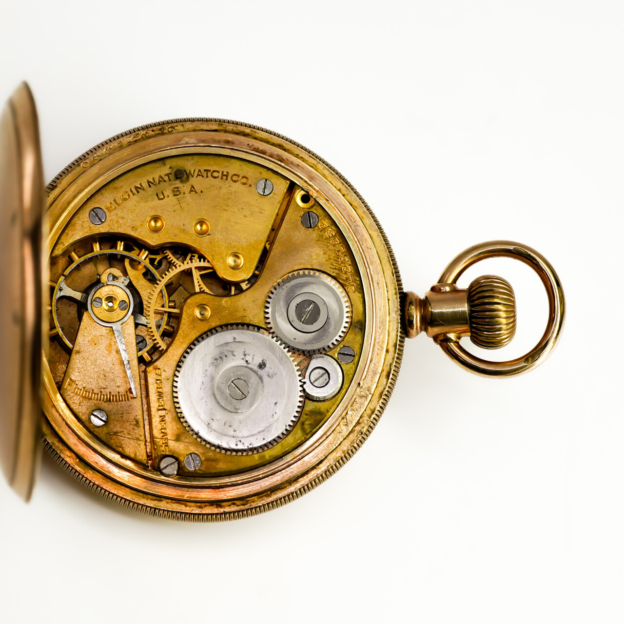 Antique Elgin Grade 292 Gold Plated Fob Watch 51mm – c.1921 #67705 Antique Elgin Grade 292 Gold Plated Fob Watch 51mm – c.1921 #67705 - Image 2