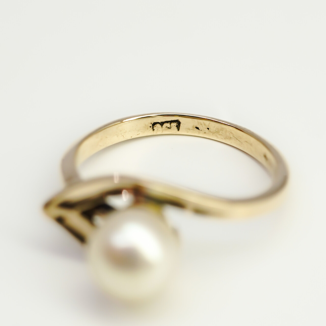 Vintage 9ct Yellow Gold Cultured Pearl Solitaire Ring – Size I #67645 Vintage 9ct Yellow Gold Cultured Pearl Solitaire Ring – Size I #67645 - Image 7