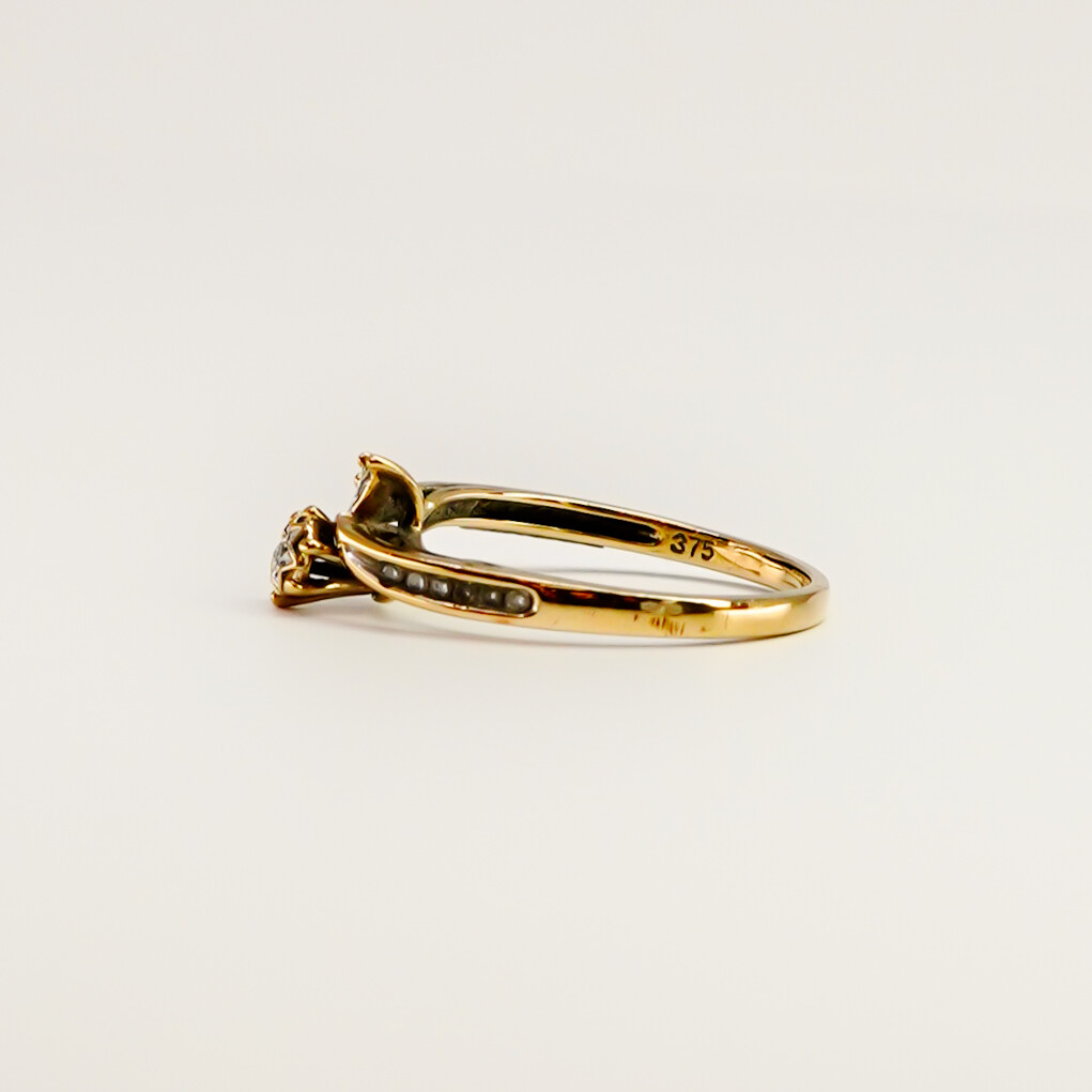 9ct Yellow Gold Diamond Cluster Ring – Size N½ #67242 9ct Yellow Gold Diamond Cluster Ring – Size N½ #67242 - Image 4