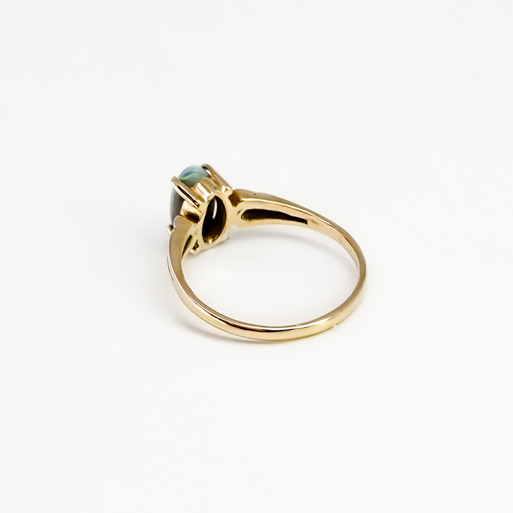 18ct Yellow Gold Solid Natural Opal Ring - Oval Cut – Size K #67640 18ct Yellow Gold Solid Natural Opal Ring - Oval Cut – Size K #67640 - Image 7