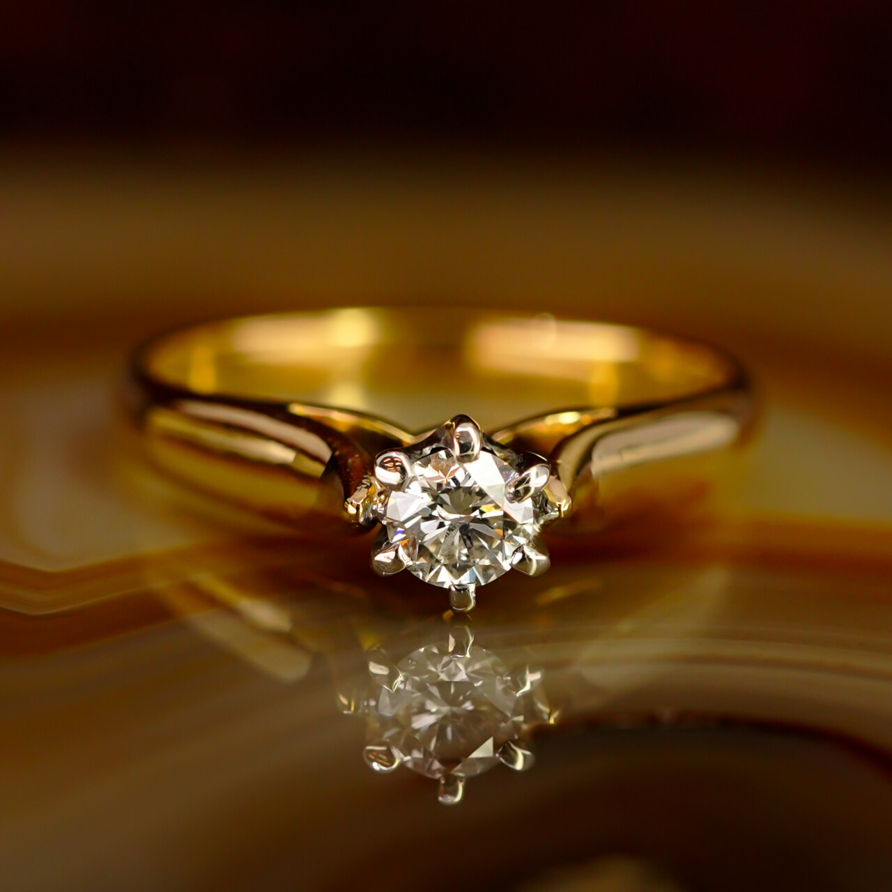 Vintage 18ct Yellow Gold Diamond Solitaire Ring Size M½ – 0.22ct #67647 Vintage 18ct Yellow Gold Diamond Solitaire Ring Size M½ – 0.22ct #67647 - Image 2