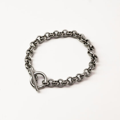 Sterling Silver Belcher Link Toggle Bracelet #67440