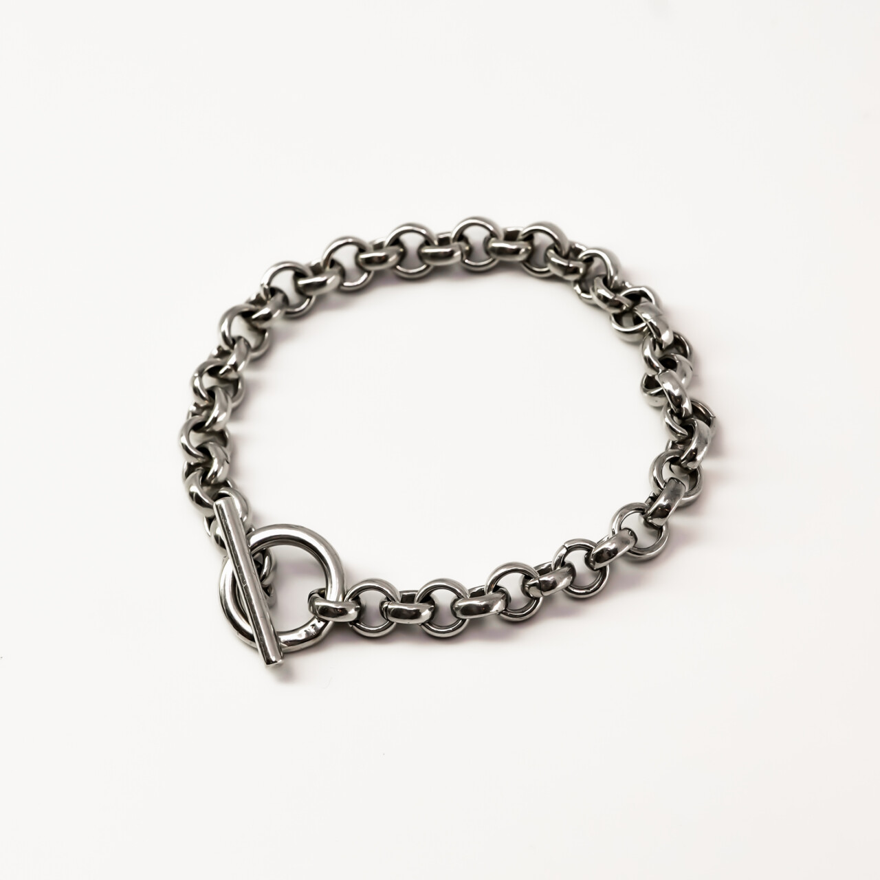 Sterling Silver Belcher Link Toggle Bracelet #67440