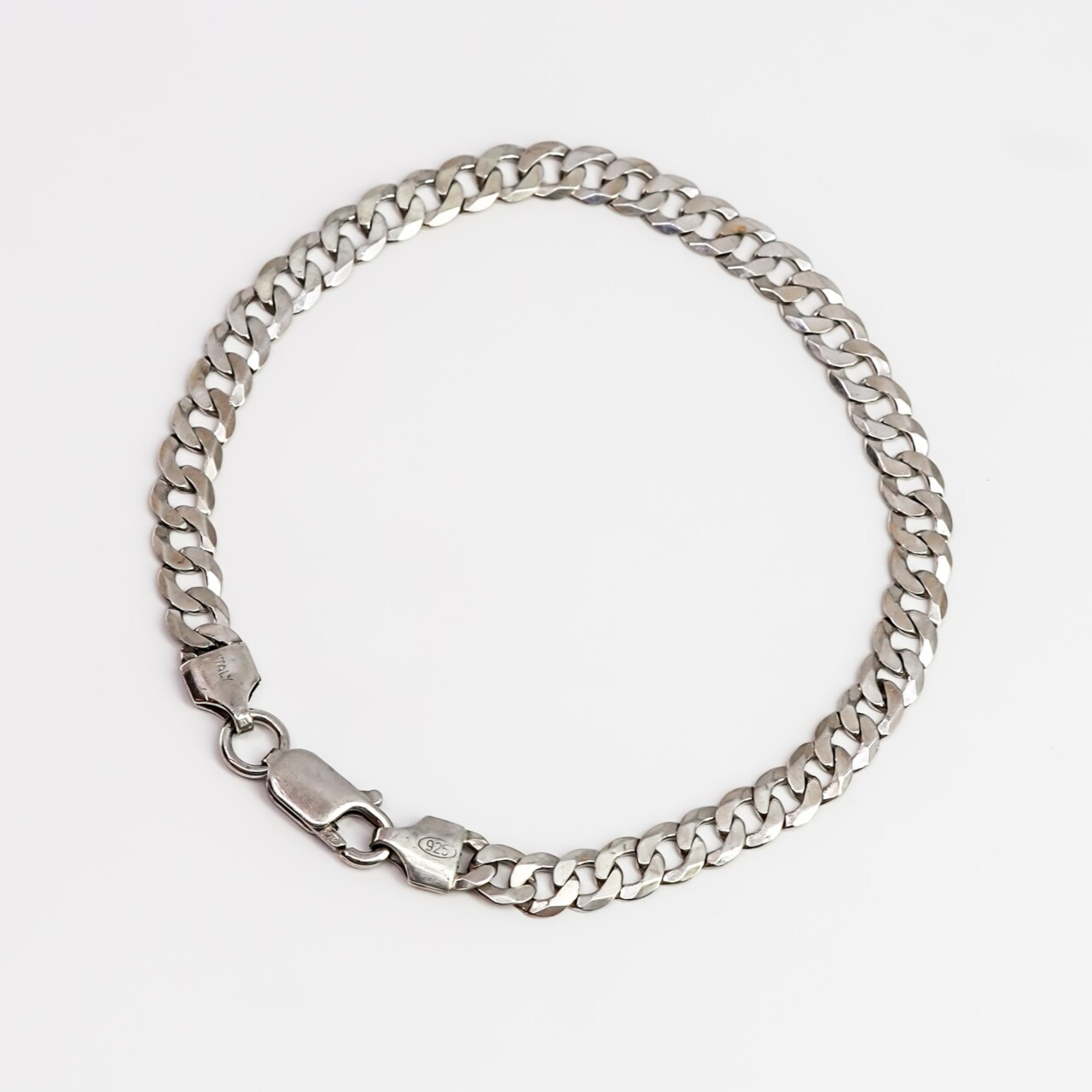 Sterling Silver Curb Link Bracelet – 20cm – Made in Italy #67554