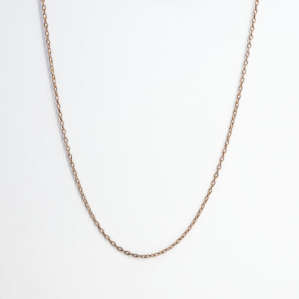 Vintage 9ct Rose Gold Cable Link Necklace – 44cm – 1.4mm Wide