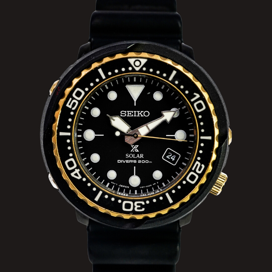 Seiko Prospex Solar Diver’s Tuna Watch – V157-0CX0 – 46mm – 200m WR #66946 Seiko Prospex Solar Diver’s Tuna Watch – V157-0CX0 – 46mm – 200m WR #66946