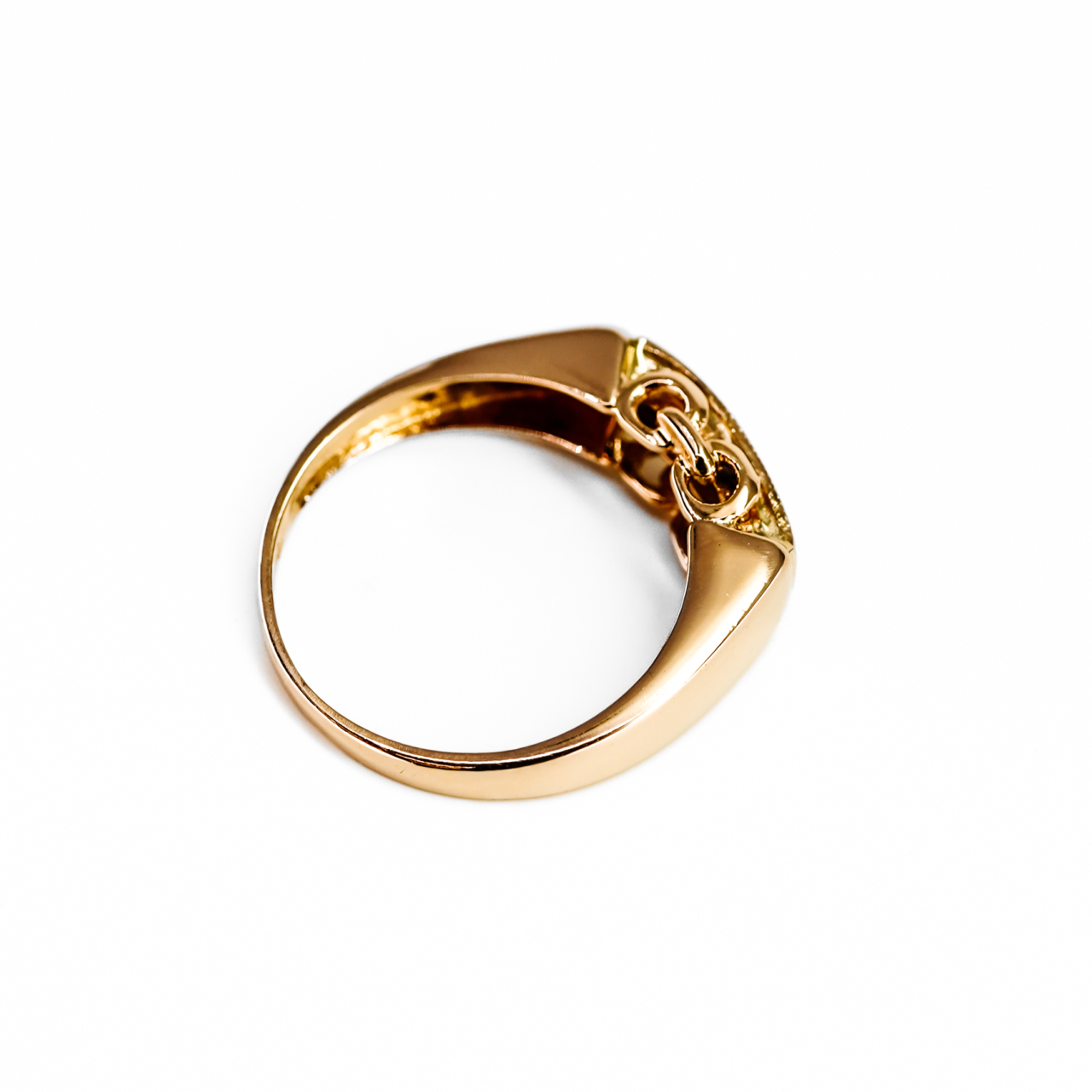 Vintage 18ct Rose Gold Diamond & Emerald Ring #66537 Vintage 18ct Rose Gold Diamond & Emerald Ring #66537 - Image 9