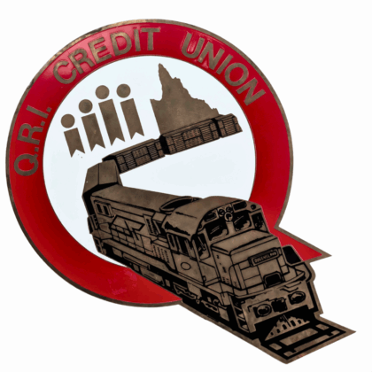 Retro Q.R.I Credit Union Large Brass Train Sign - Queensland Rail Memorabilia