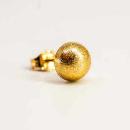 18ct Yellow Gold Dome Stud Earring (Single) – 8mm #67775