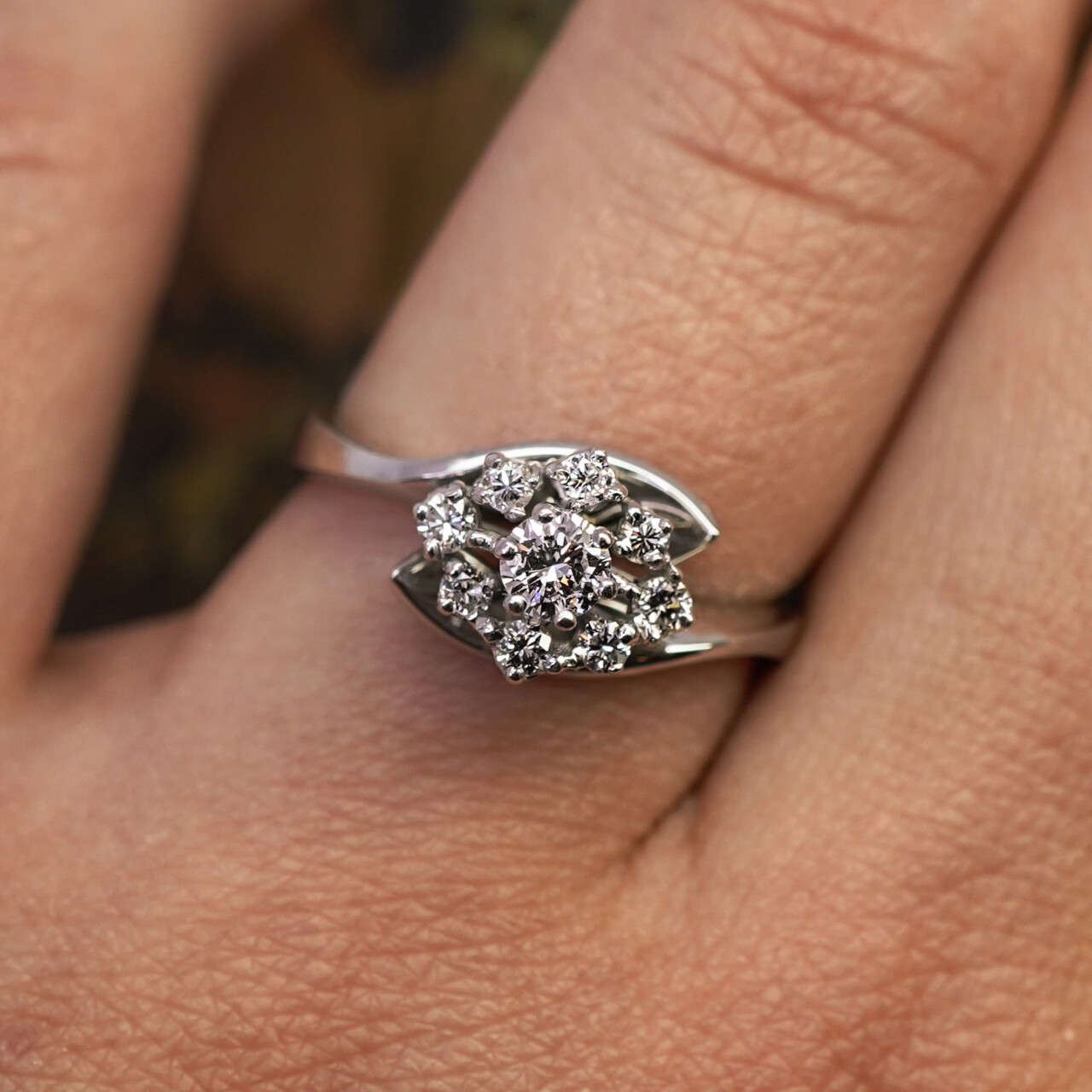 18ct White Gold Diamond Cluster Halo Ring Size N #67841 18ct White Gold Diamond Cluster Halo Ring Size N #67841 - Image 4